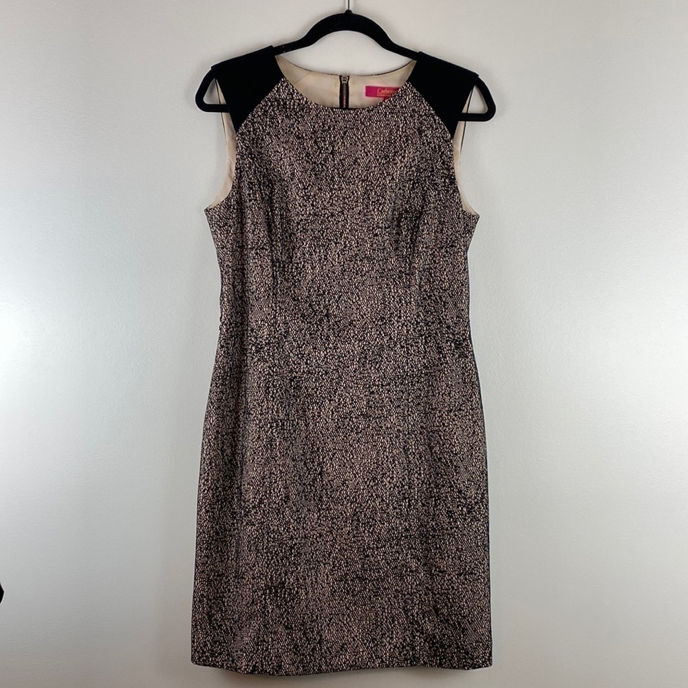 Catherine by Catherine Malandrino Sheath Dress Lined Black Beige Womens 8